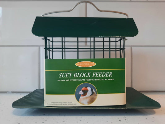 Suet Block Bird Feeder PREMIUM Quality. With Tray & Roof
